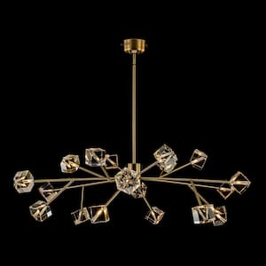 Ellie 18-Light Gold Square Crystal Sputnik Chandelier