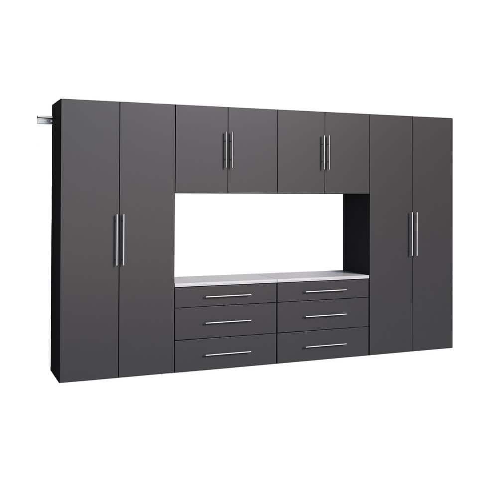HangUps 120 in. W x 72 in. H x 16 in. D Wood 6-Piece Garage Storage System Set in Black