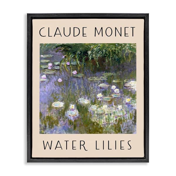 Stupell Industries Classic Monet Water Lilies by Daphne Polselli Black Floater Frame Nature Graphic Art Print 21 in. x 17 in.