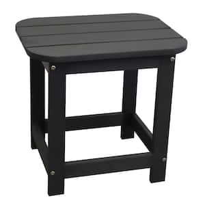 Black Rectangular HDPE Wood Outdoor Side Table