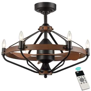 29.53 in. 6-Light Black Flush Mount with No Glass Shade and No Light Bulb Type Included (1-Pack)