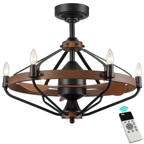 CLAXY 29.53 in. 6-Light Black Flush Mount with No Glass Shade and No Light Bulb Type Included (1-Pack)