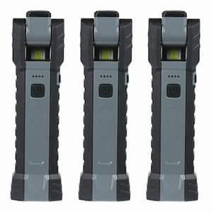 500-Lumen Ultra Bright COB Handheld Rechargeable With Magnetic Base LED Work Light (3-Pack)