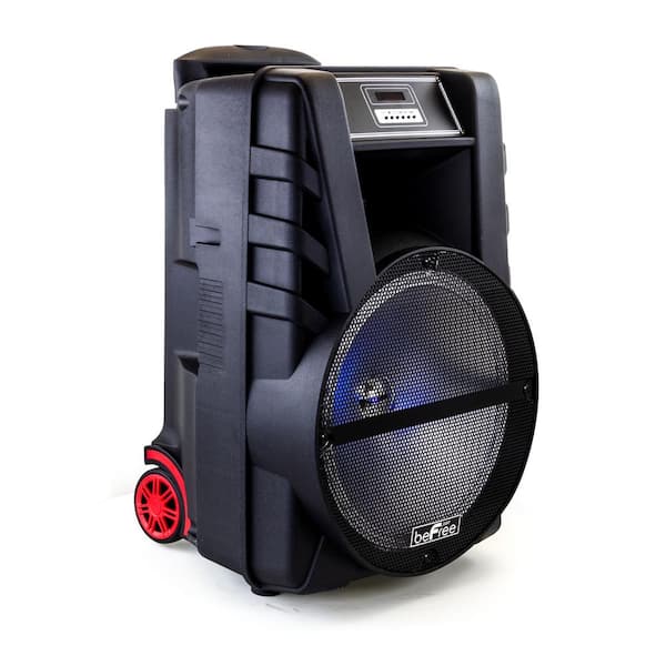 BEFREE SOUND 12 in. Bluetooth Rechargeable Portable PA Party Speaker with Reactive LED Lights