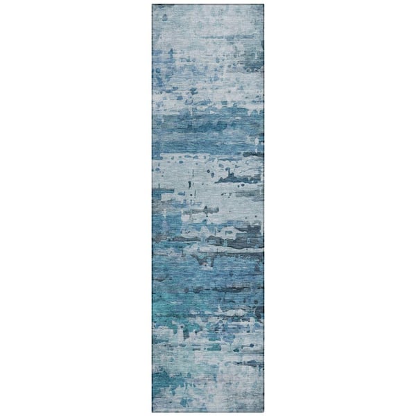 Addison Rugs Chantille Machine Washable Indoor/Outdoor Abstract ACN2034 Blue 2 ft. 3 in. x 7 ft. 6 in. Runner Rug