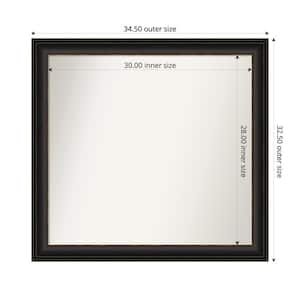 Trio Oil Rubbed Bronze 34.5 in. x 32.5 in. Custom Non-Beveled Recycled Polystyrene Framed Bathroom Vanity Wall Mirror