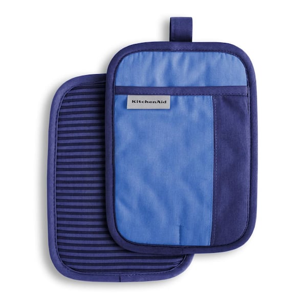 KitchenAid Beacon 2-Tone Cotton Blue Corn/Cobalt Pot Holder Set (2