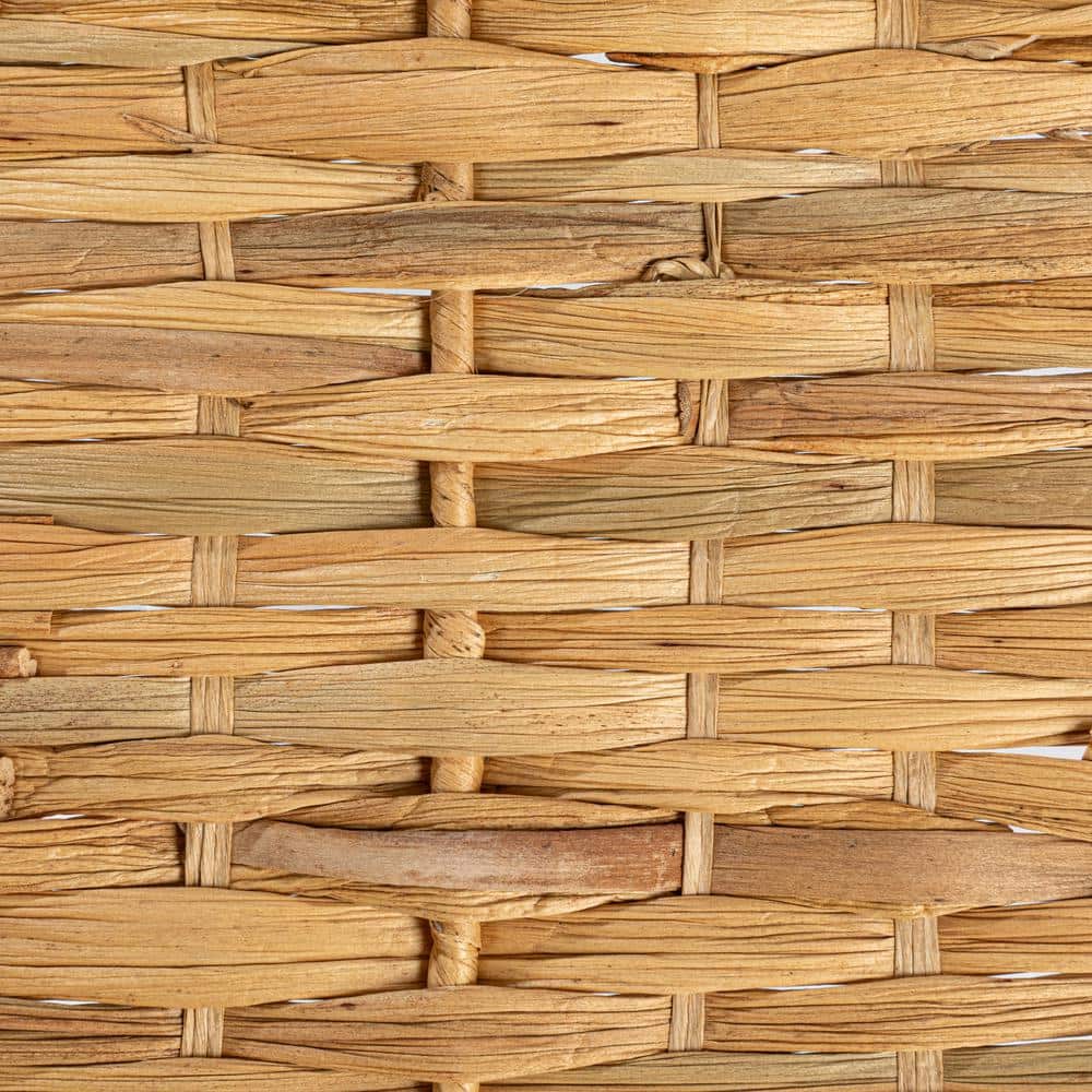 Natural Water Hyacinth Rectangular Tray Set with Wood Handles