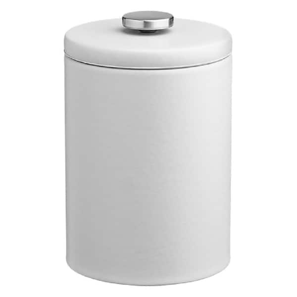 Kraftware Contempo 2 Qt. White Tall Ice Bucket with Domed Leatherette Lid