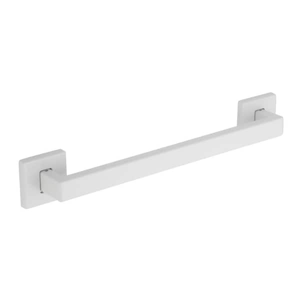 Glacier Bay 16 in. Soft Square Style Grab Bar in White
