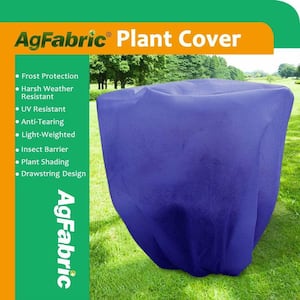 Rectangle Frost Protection Plant Cover Fabric Frost Blanket Outdoor Jacket, 2-Pack, 0.95 oz. 10 ft. x 20 ft. Dark Blue