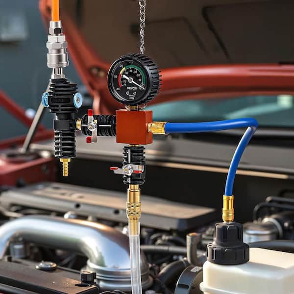 Coolant Pressure Tester Kit, 47Pcs Radiator Vacuum Refill Kit with 3 Metal Adapters, Pressure Pump & Universal Fit