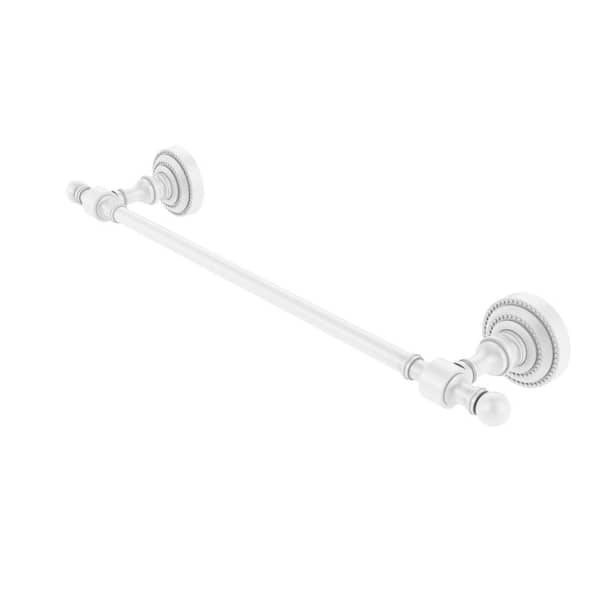 Allied Brass Retro Dot Collection 18 in. Wall Mounted Towel Bar in Matte White