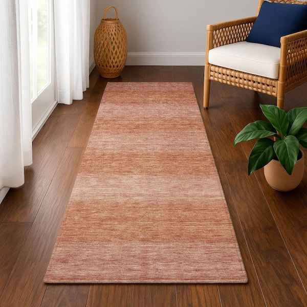 Mayfield Premium Machine Washable Abstract AMF1733 Terracotta 2 ft. 3 in. x 7 ft. 6 in. Runner Rug