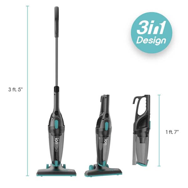 EUREKA Home Lightweight Mini Cleaner for Carpet and Hard Floor Corded Stick  Vacuum with Powerful Suction for Multi-Surfaces, 3-in-1 Handheld Vac, Aqua