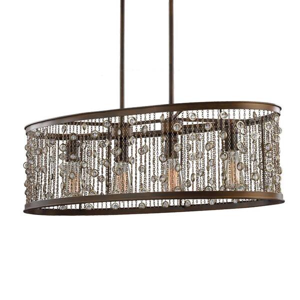 Generation Lighting Colorado Springs 4-Light Chestnut Bronze Single Tier Chandelier Shade