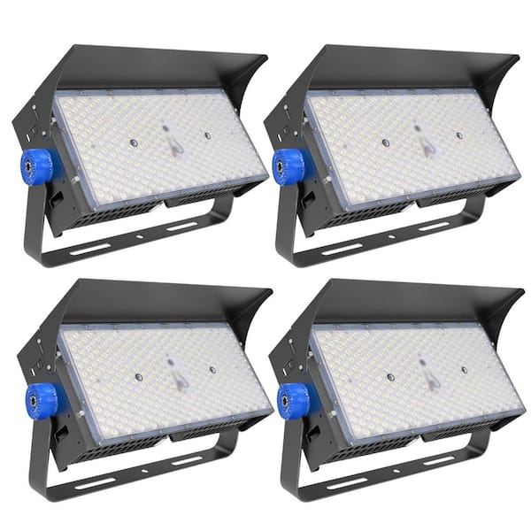 1500-Watt Equivalent 39000 Lumens 120 Beam Angle Bronze LED Stadium Lights 100-277-Volt Integrated LED Floodlight 4-Pack