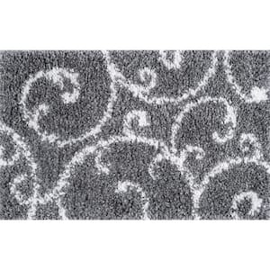 Soho Shag Floral Gray 2 ft. x 3 ft. Indoor Area Rug