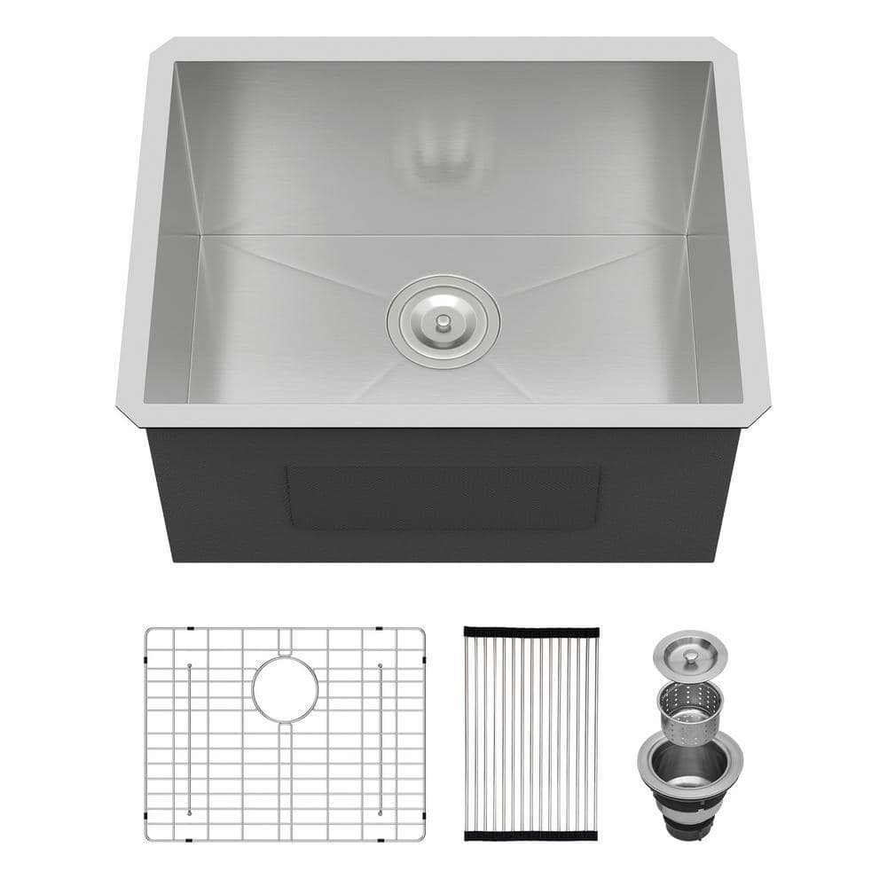 Logmey 23 in. x 18 in. x 12 in. 16-Gauge Undermount Single Bowl