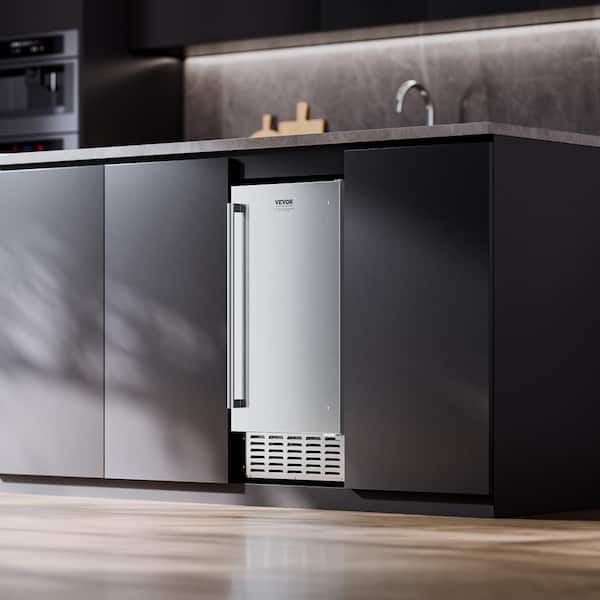 Undercounter Built-in Ice Maker, 66 Lbs/Day Under Counter Ice Maker with Stainless Door, 14.96 in. W, Crescent Ice Type
