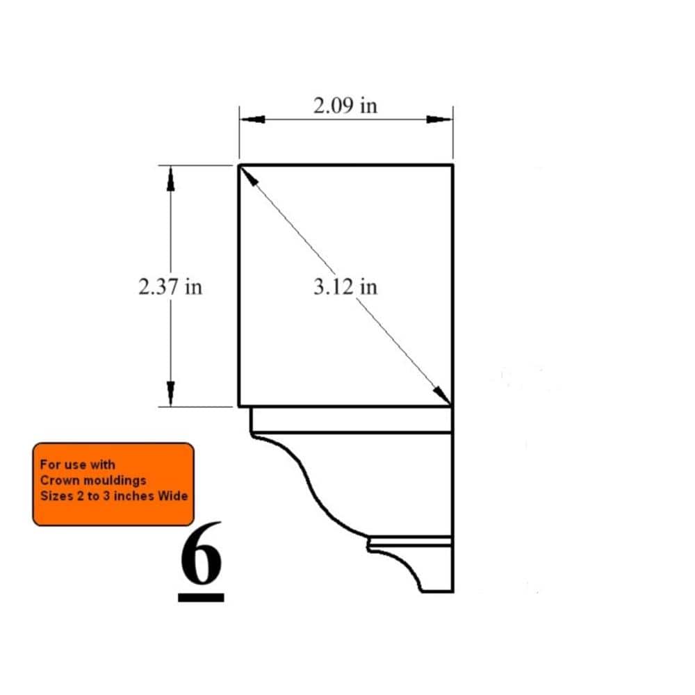 Natural Hardwood Outside Crown Corner Block Moulding