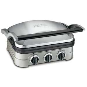 Griddler 102 sq. in. Brushed Stainless Steel Indoor Grill with Removable Cooking Plates