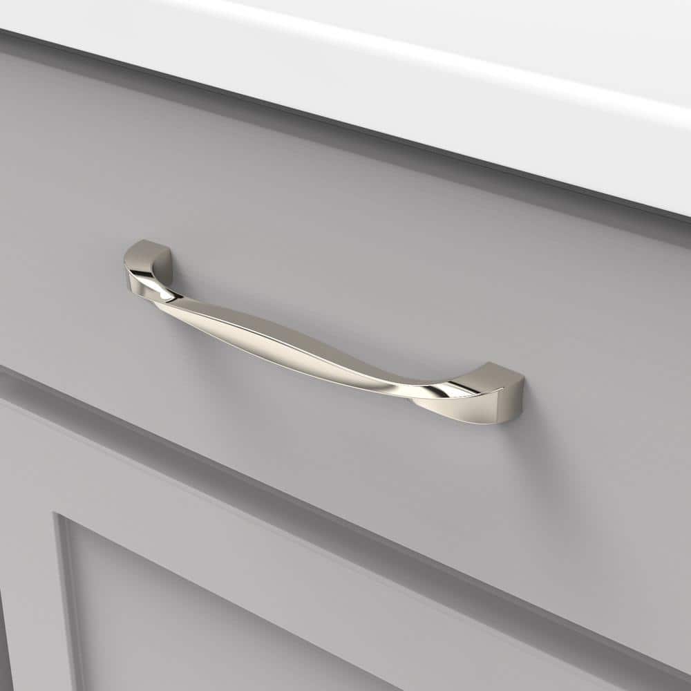 Twist Collection Polished Nickel Arch Cabinet Bar Pulls, 6-5/16 inch, 5-Pack