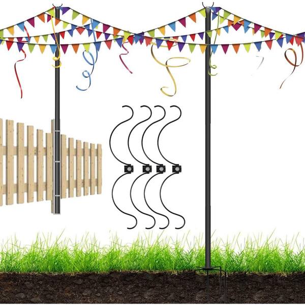 BOZTIY 1 Pack 8 ft. Dia 45 mm Steel Powder Coated Sun Shade Post, Shade Sail Support Pole for