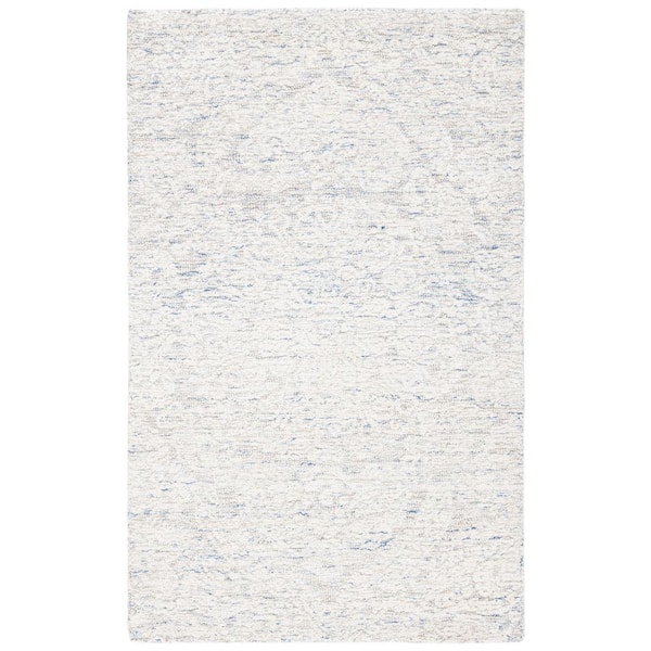 SAFAVIEH Metro Light Blue/Ivory Doormat 3 ft. x 5 ft. Medallion Floral Area Rug