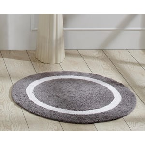 Hotel Collection Gray/White 30 in. x 30 in. 100% Cotton Bath Rug