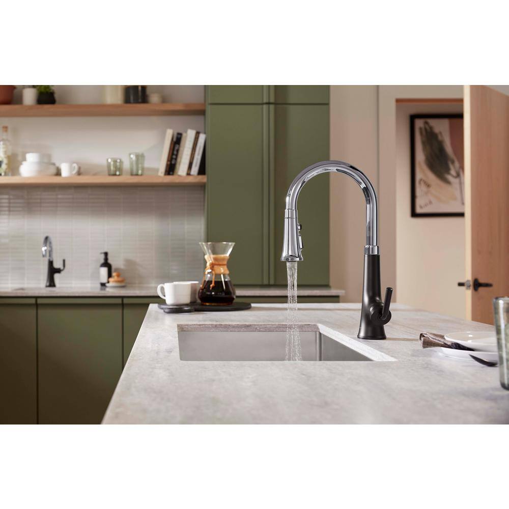 Vibrant Stainless Single Handle Pull Down Kitchen Faucet