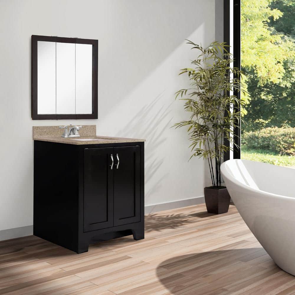 Ventura 30-Inch Espresso Pine Tri-View Medicine Cabinet