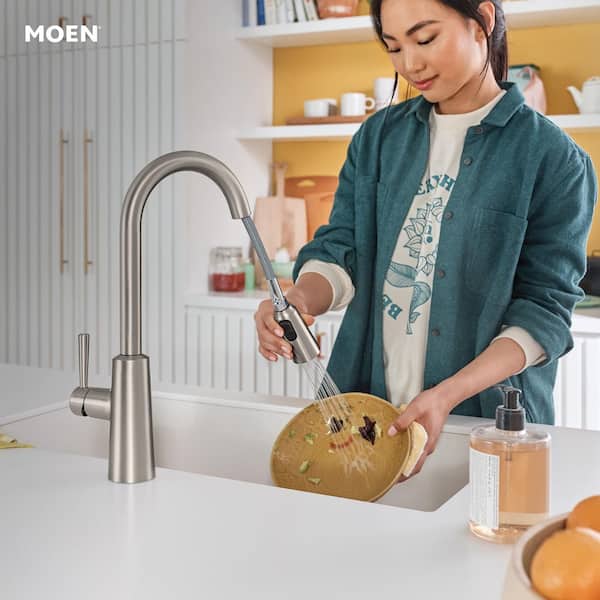 Riley Single Handle Pull-Down Sprayer Kitchen Faucet with Reflex and Power Clean in Spot Resist Stainless