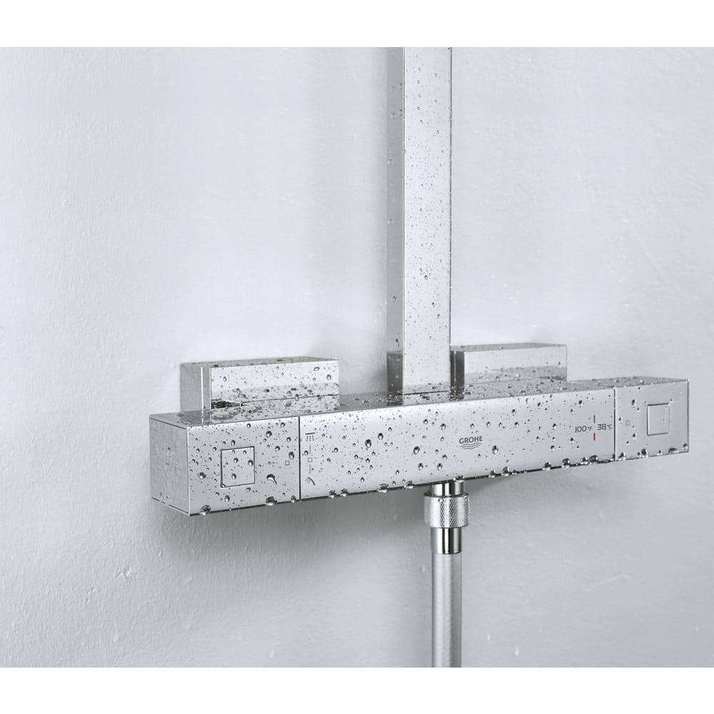 Chrome Adjustable Height Wall Mounted Shower System