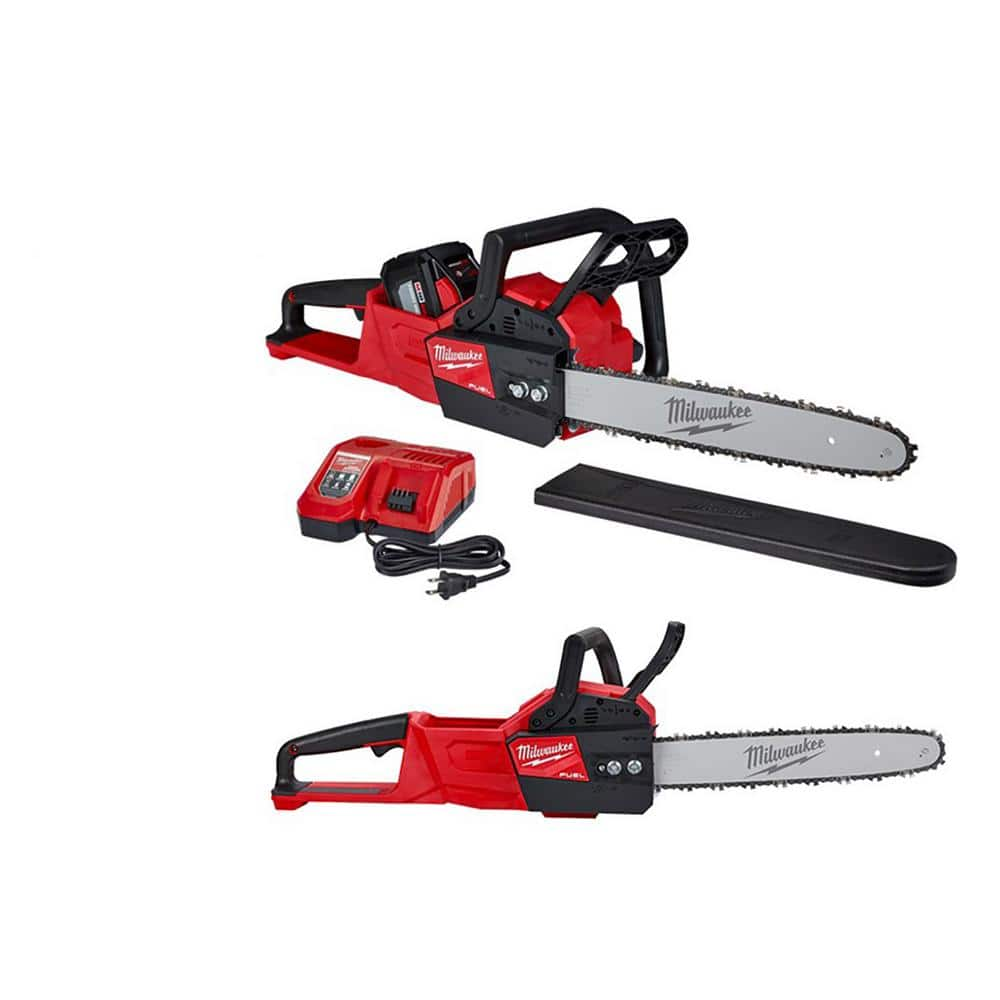 M18 FUEL 16 in. 18V Lithium-Ion Brushless Electric Battery Chainsaw and M18 FUEL 14 in. Chainsaw Kit -  Milwaukee, 2727-21HD-20C