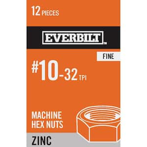 #10-32 Zinc Plated Machine Screw Nut (12-Pieces)