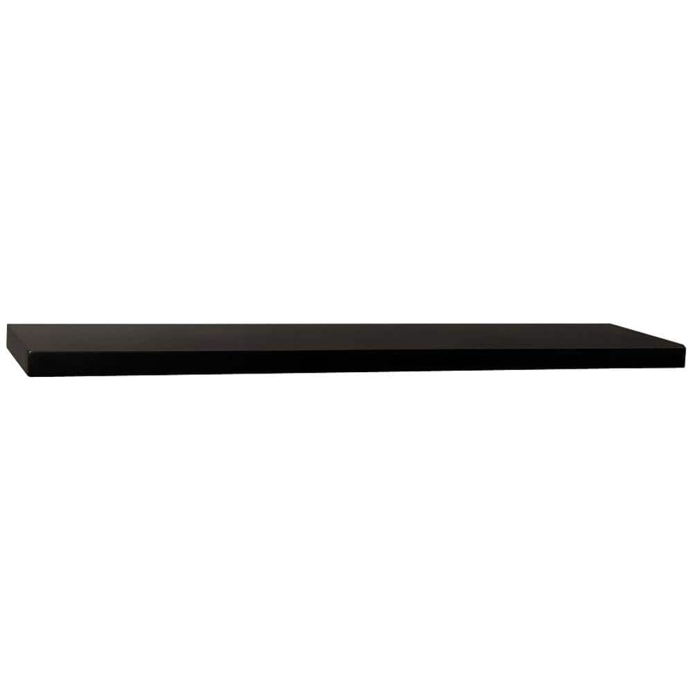 Home Decorators Collection 8 in. D x 36 in. L x 1-1/4 in. H Black Slim Shelf