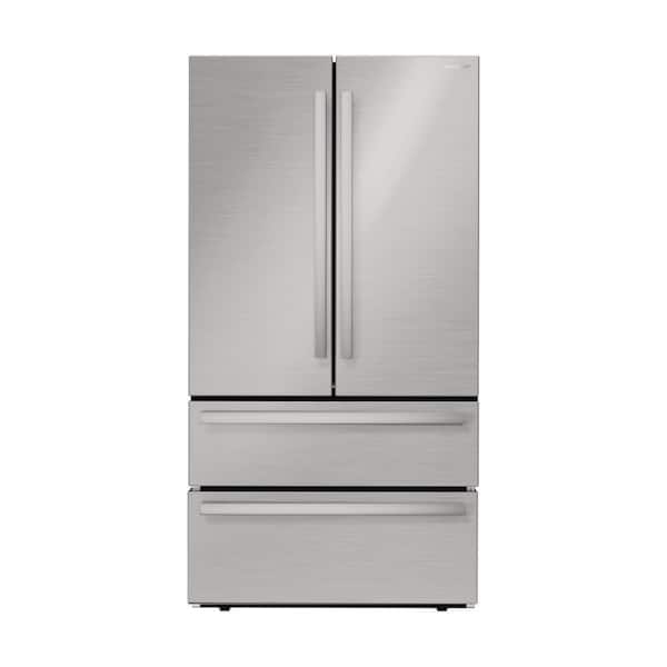 Sharp 36 in. 22.5 Cu Ft Counter-Depth French Door Refrigerator in Stainless Steel