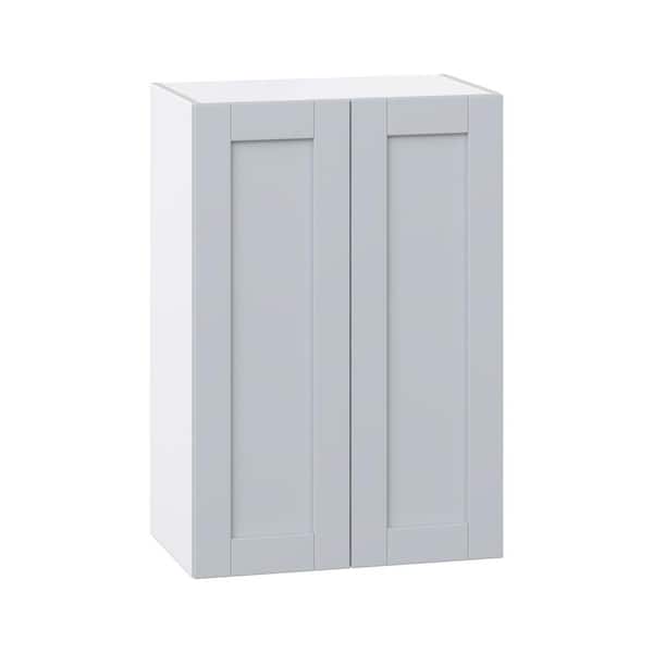 J COLLECTION Milton 24 in. W x 14 in. D x 35 in. H Assembled Shaker Wall Kitchen Cabinet in Light Gray