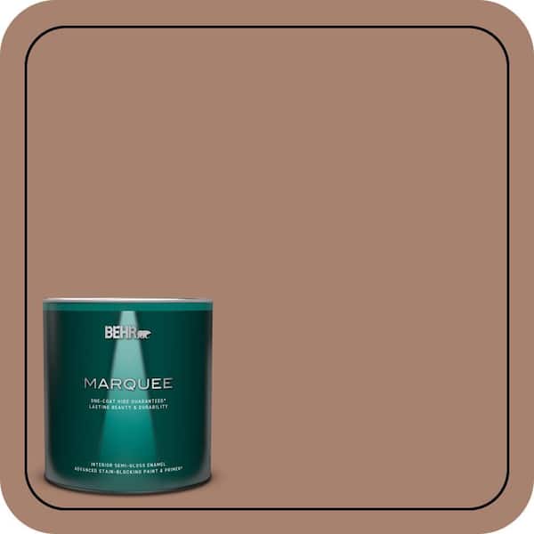 BEHR MARQUEE 1 qt. #S190-5 Cocoa Nutmeg One-Coat Hide Semi-Gloss Enamel Interior Paint & Primer