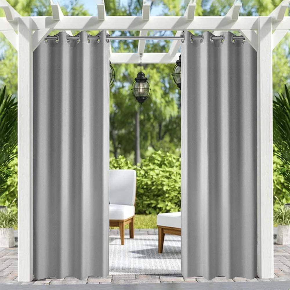 50"x118"  Waterproof Indoor/Outdoor Patio Curtains Panel UV Ray Protection，Beige 
