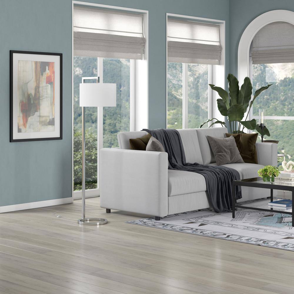 Polished Nickel 64" Floor Lamp with Drum Shade