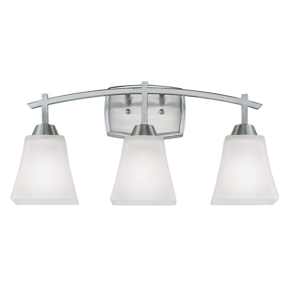 Westinghouse Midori 3-Light Brushed Nickel Wall Mount Bath Light ...