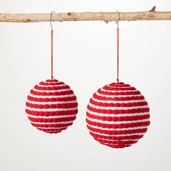 SULLIVANS 4 in. Iridescent Red Ball Ornaments (Set of 2) OR10220 - The Home  Depot