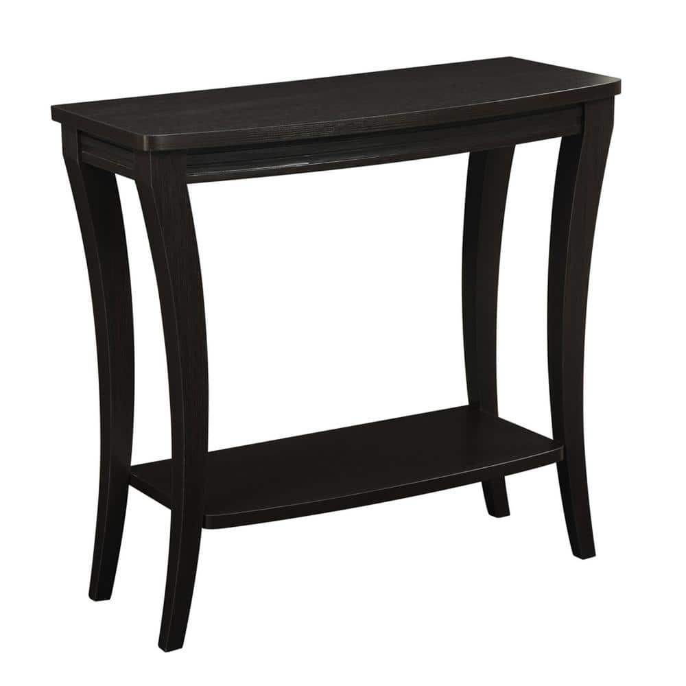Espresso Wood Console Table with Storage Shelf, 36"