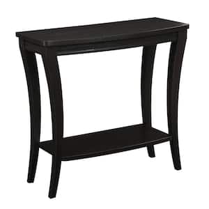 Newport 36 in. Espresso Standard Rectangle Wood Console Table with Storage