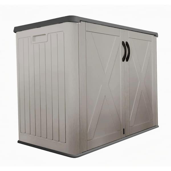 4 ft. x 2.1 ft. 150 Gal. Resin Outdoor Storage Deck Box in Beige