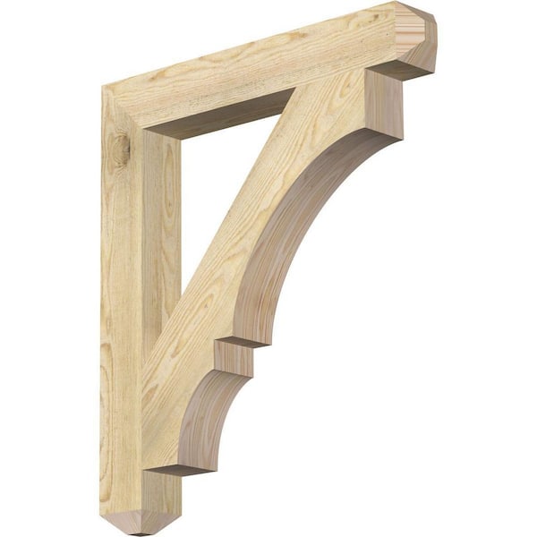 Ekena Millwork 4 in. x 32 in. x 28 in. Douglas Fir Balboa Craftsman Rough Sawn Bracket