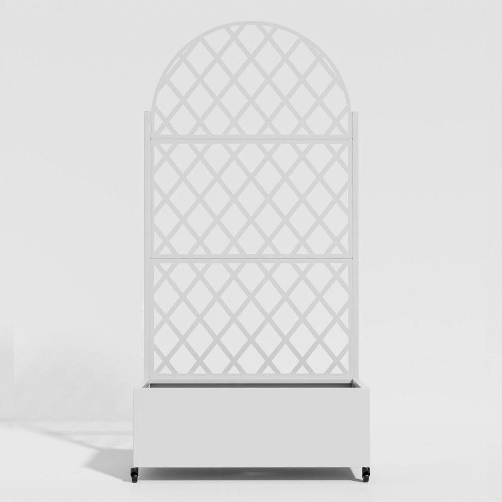 16 in. L x 35.4 in. W x 12 in. H 113 qts. White Metal Planter Box Raised Beds with 71 in. H Arch Trellis price history on PriceWatchPro