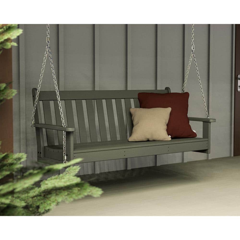 Slate Gray Polywood Lawson Outdoor Swing Chair